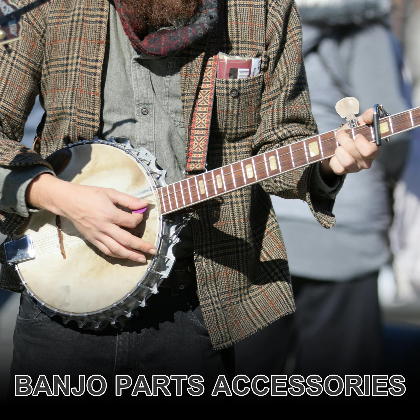

Banjo String Set Tuner Knobs Tuners Machine Head Tuning Peg Parts Kit Musical Instrument