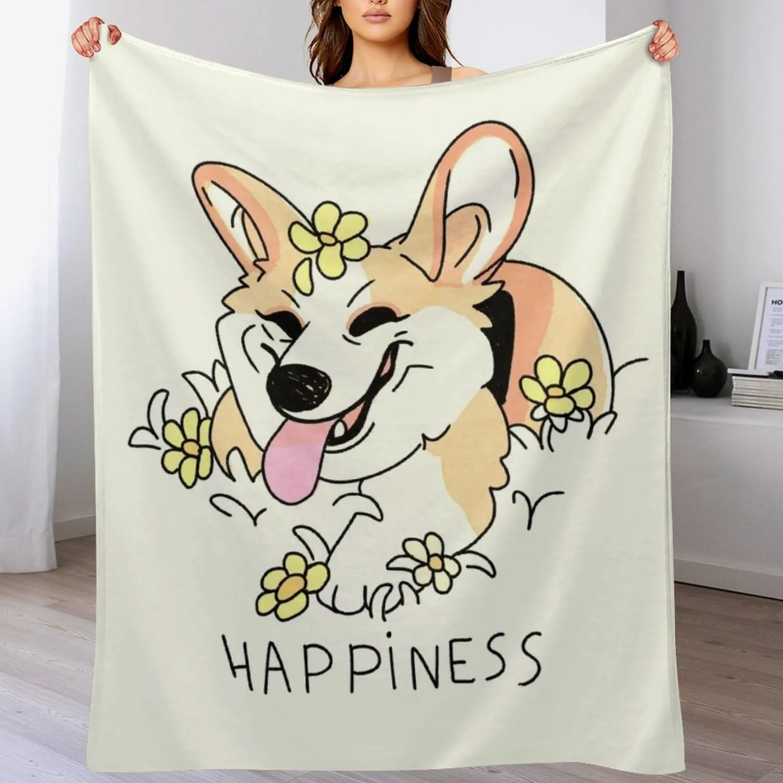 Corgi happiness Colored 2nd edition Throw Blanket Summer Beddings For Decorative Sofa Blankets