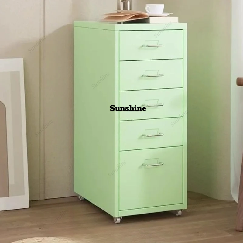 Metal Solid Color Rectangle Nightstands Multi-layered Floor-standing Movable Nightstands Modern Simple Exquisite Home Furniture