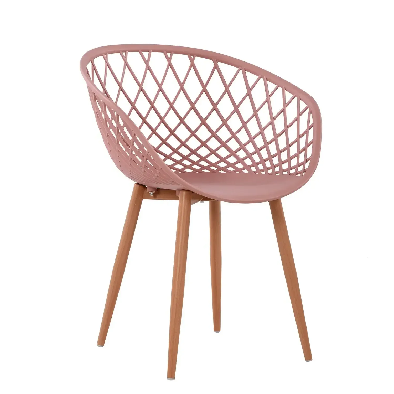 Lúzete - Pickels Pink Chair in Matte Polypropylene with Metal Legs, modern design perfect for dining rooms or offices, features ergonomic seat, easy to clean, and 62cm wide, adding a stylish touch to any space.