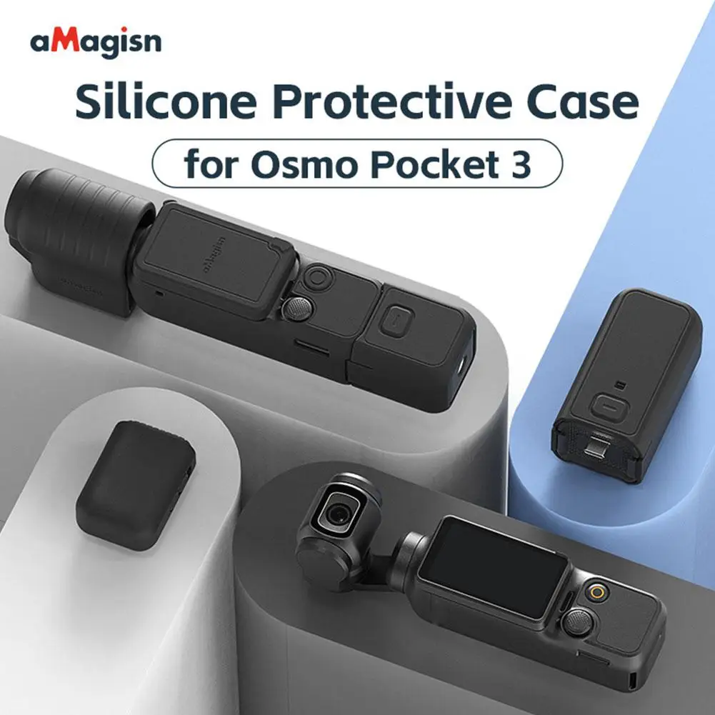 Silicone Protective Case Set For DJI OSMO Pocket 3 Screen Lens Protection Cover with Anti-lost Rope Camera Accessories