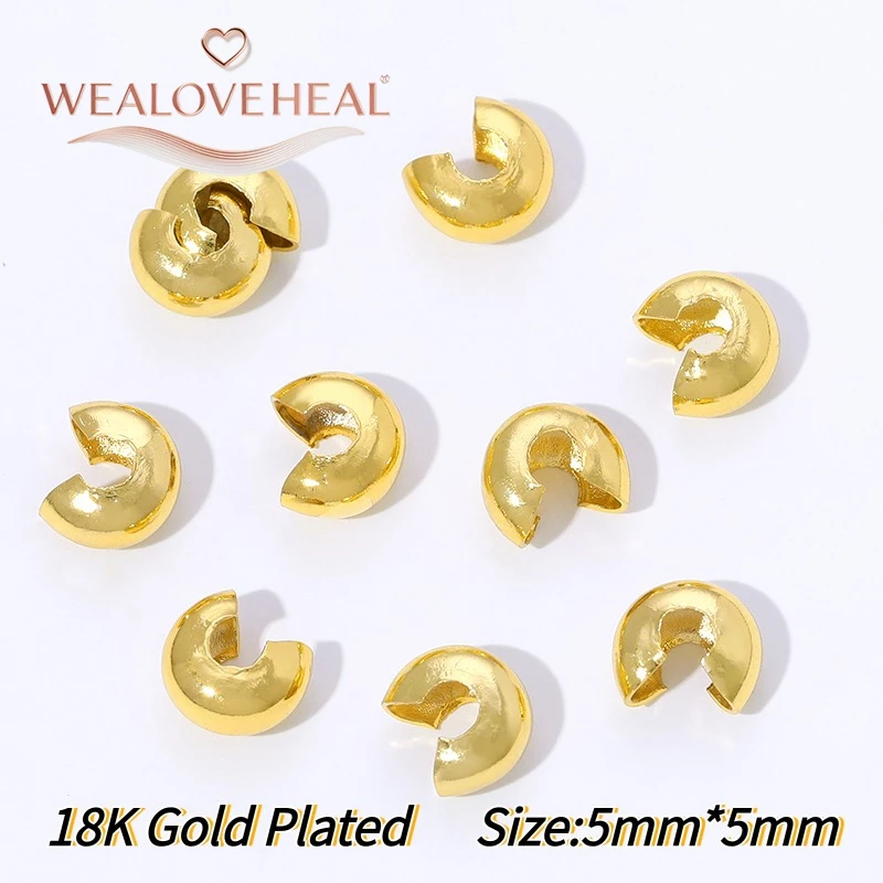 50/100 Stück 18K vergoldete Messing-C-Form-Klemmverschlüsse 3/4/5mm Halbmond-Klemmperlen Stopper DIY Schmuckherstellung Zubehör – Detail 38