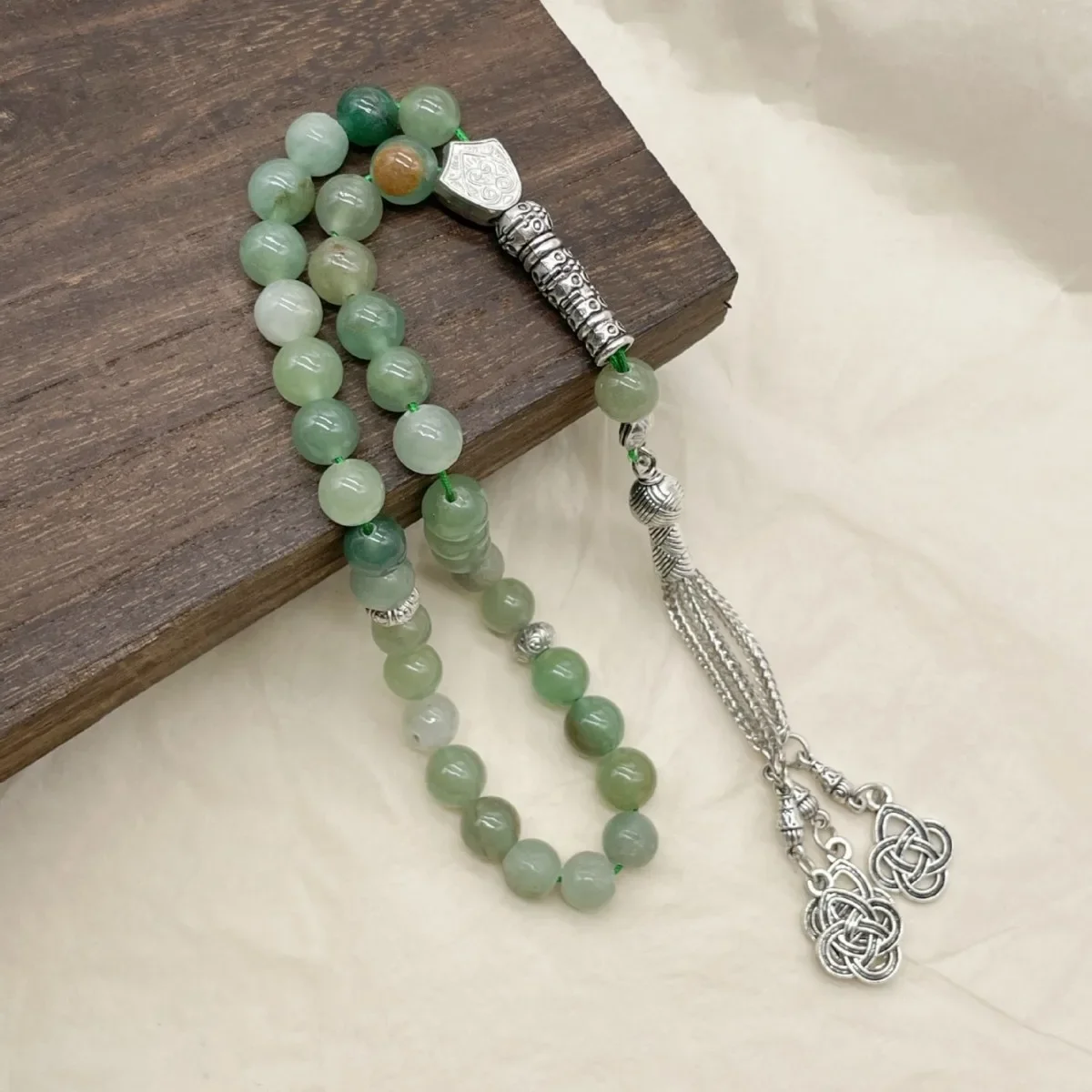 6PCS Islam Tasbih Muslim Rosary 33 Prayer Beads Rosary for Men Women Bracelet Natural Stone Crystal Glass Turkey Jewelry Tasbeeh