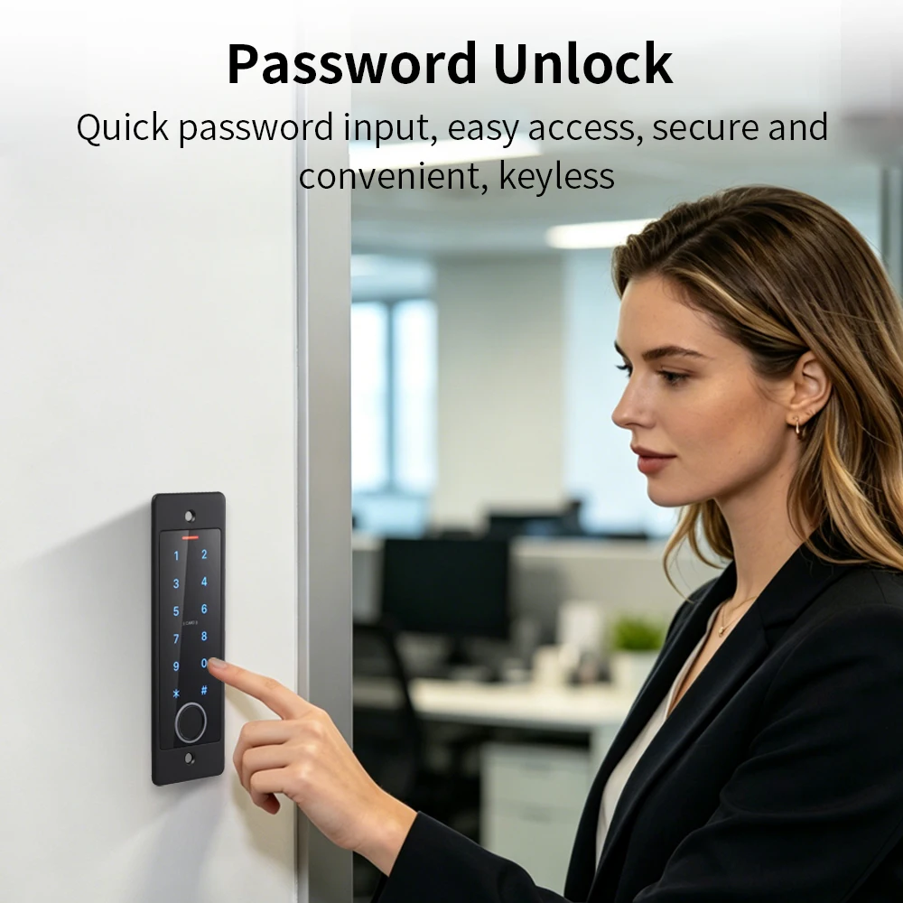 Waterproof Embedded Support Tuya APP WiFi Fingerprint Access Control Intelligent Support Password Card Remote Unlocking