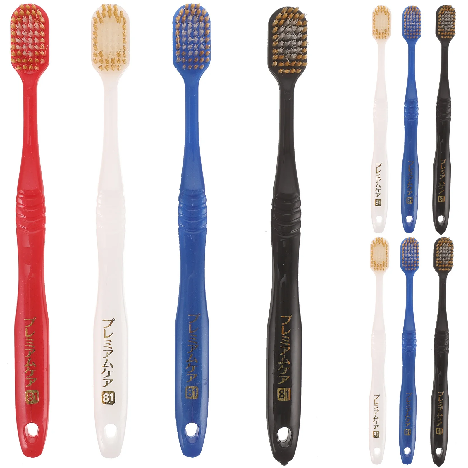 10Pcs Bamboo Charcoal Toothbrushes Super Antibacterial Oral Care Brushes Household Bathroom Accessories Plaque Removal