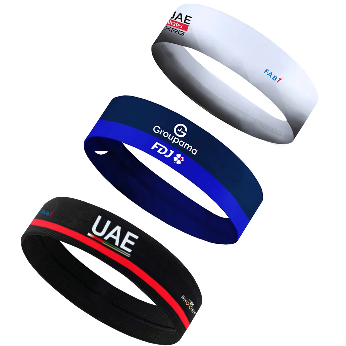 Faixa de Cabeça Esportiva Unissex 2026 Quickdry Respirável Antitranspirante para Ciclismo e Corrida ao Ar Livre - Equipe UAE Branca