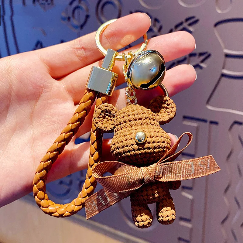 Creative Bear Keychain Cute Bear Keychain Jewelry Resin Trinket Kids Girls Gift Women Bag Charms Phone Doll Pendant Car Keyring image 5