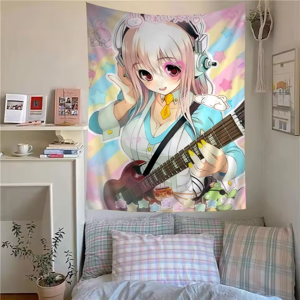 Super Sonico Manga Classic Anime Wall Tapestry Bohemian Wall Tapestries Mandala Home Decor for Living Room Bedroom Dorm - AliExpress