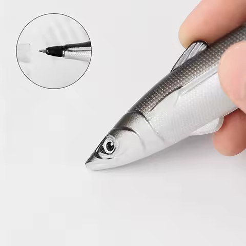Creative Funny Fish Shaped Pens Crucian Carp Pencil Case Funny Student Stationery Supplies