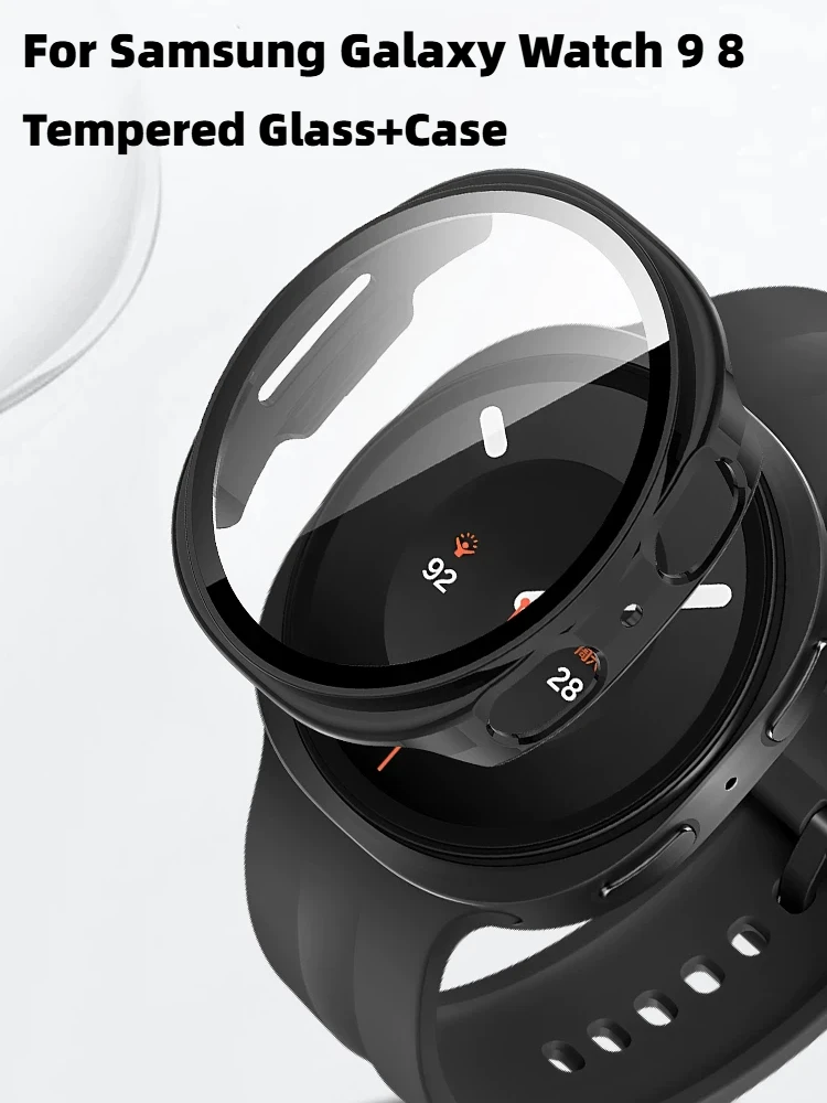 Tempered Glass+Cover For Samsung Galaxy Watch 9 8 40/44mm Screen Protector Case Anti-scratch Bumper Galaxy Watch 8 9 44mm Shell
