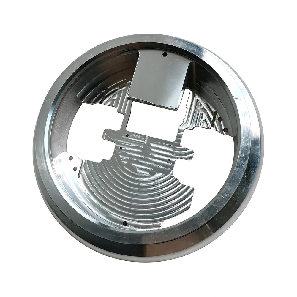 Custom CNC Machined Aluminum Disc Wheel Hub Parts Complex Cut‑Out Grooved Rotor Plate Turning Milling For Automation Equipment