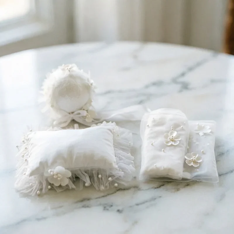Soft Lace Hat Wrap Pillow Posing Set Newborn Portrait Costume Prop Studio Supply For Growth Commemorative Shooting Photography
