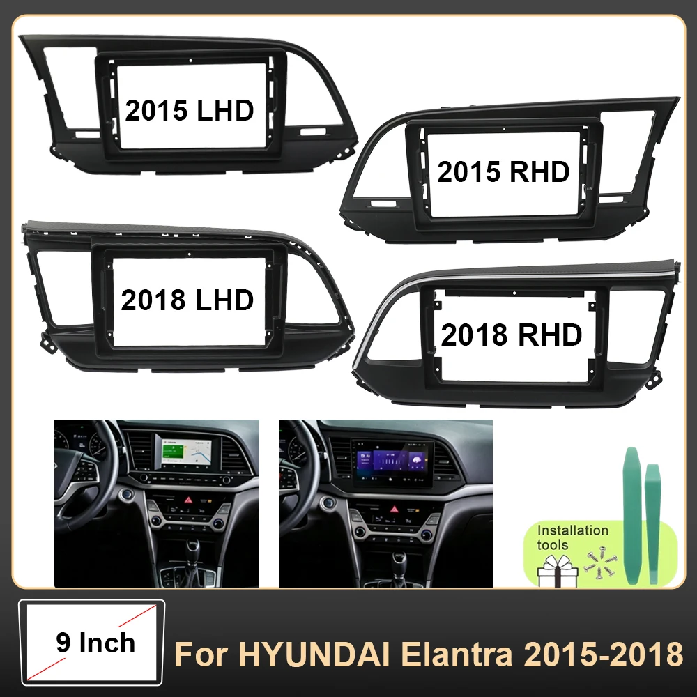 9 Inch Android Car Radio Stereo Multimedia Video Navigation Audio Screen Harness Frame LHD RHD For HYUNDAI Elantra 2015-2018