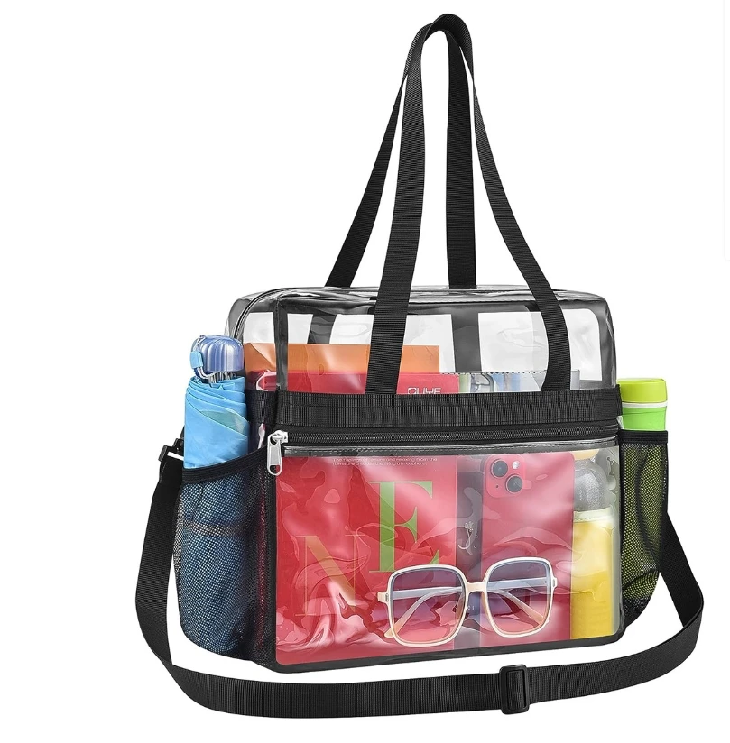 

Transparent PVC tote bag, crossbody travel bag, multifunctional shopping bag