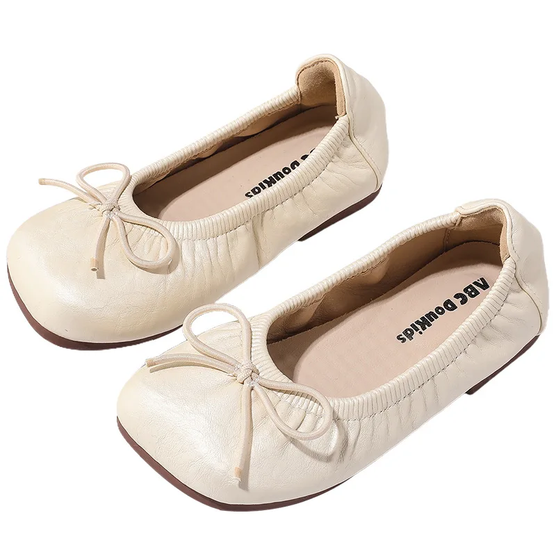 Girl Princess Shoes 2025 Spring New Children's Performance Dance Single Shoes Little Girls Soft Soled Ballet Leather Shoes