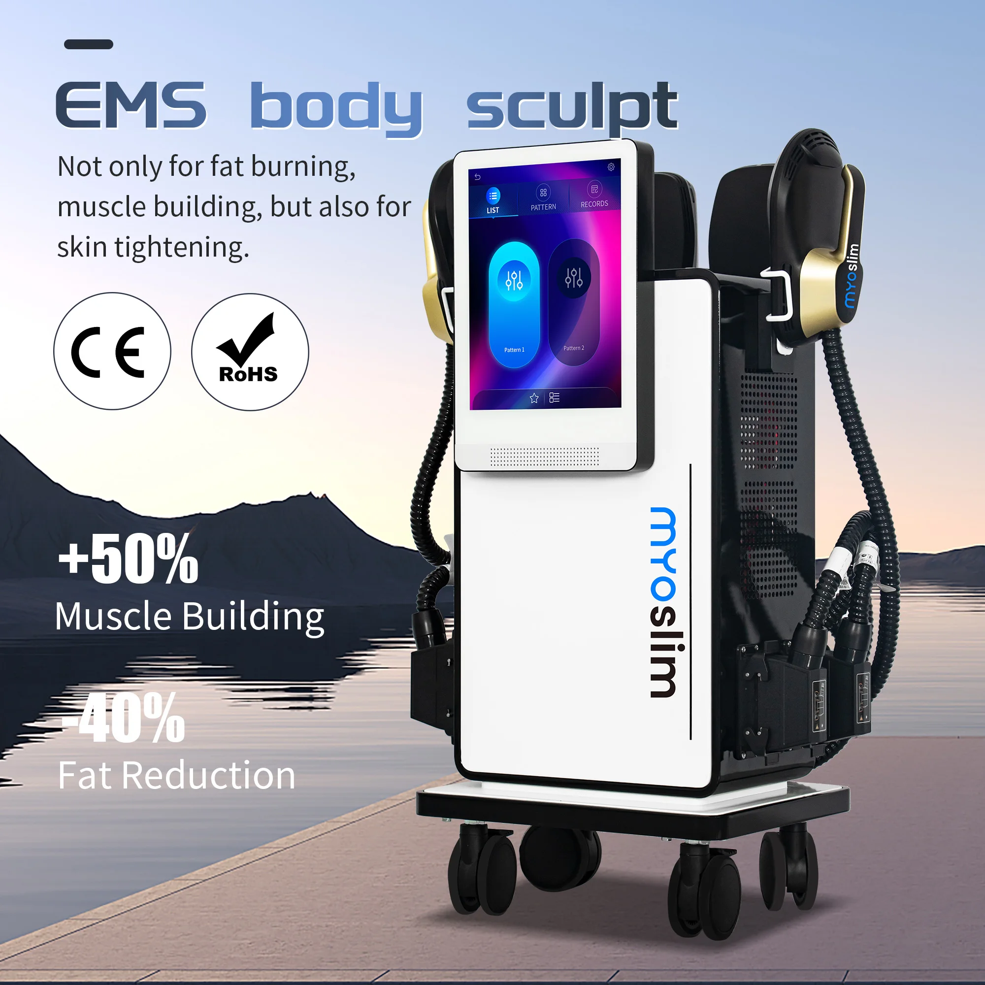 

Myoslim RF Body Sculpting Machine Muscle Stimulator Handle Fat Burning Pelvic Floor Cushion Buttocks Free Shipping