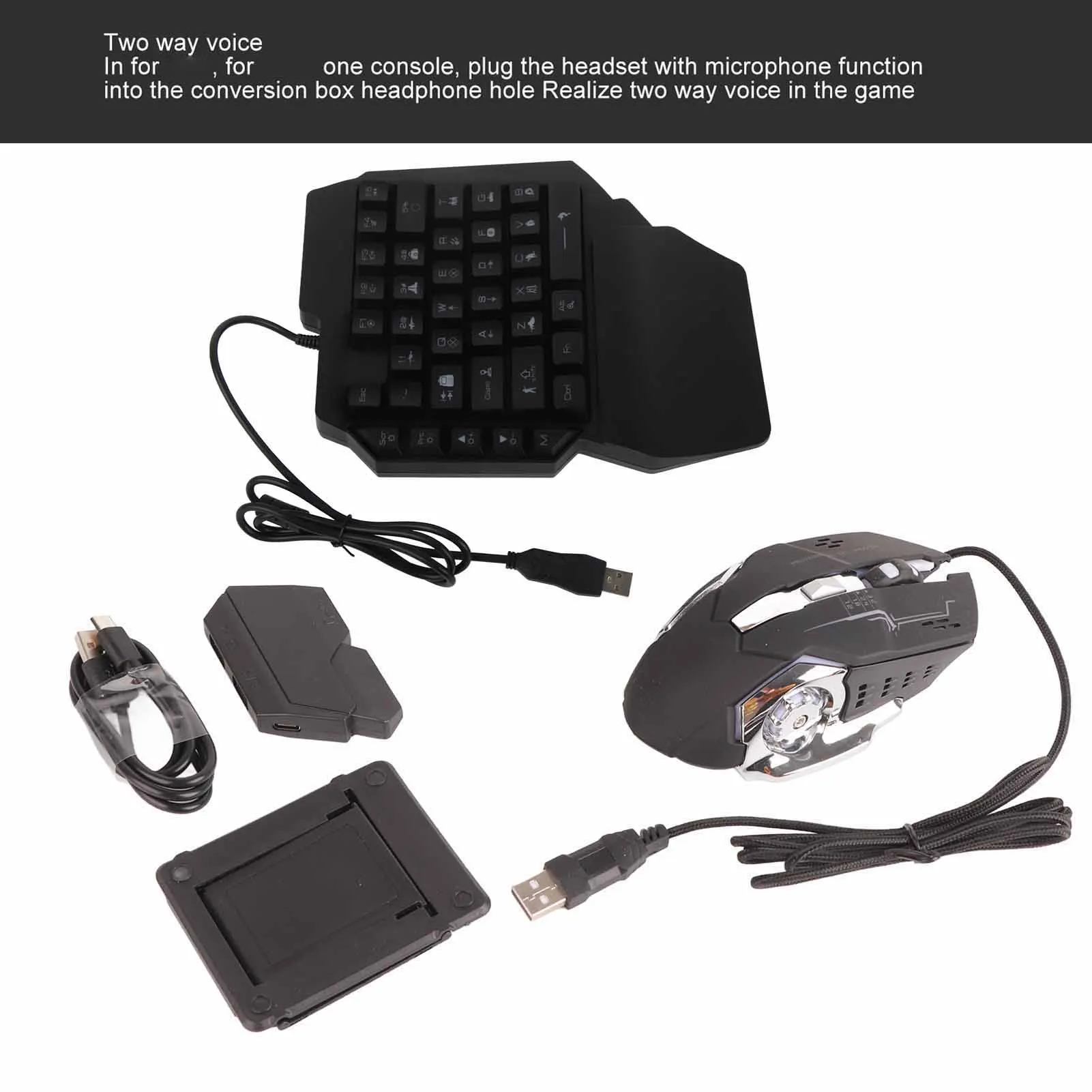 Gaming Keyboard Mouse Converter Drive BT Mechanical Feeling Gaming Keypad Mouse Half Hand for Entertainment for Mobile Phone