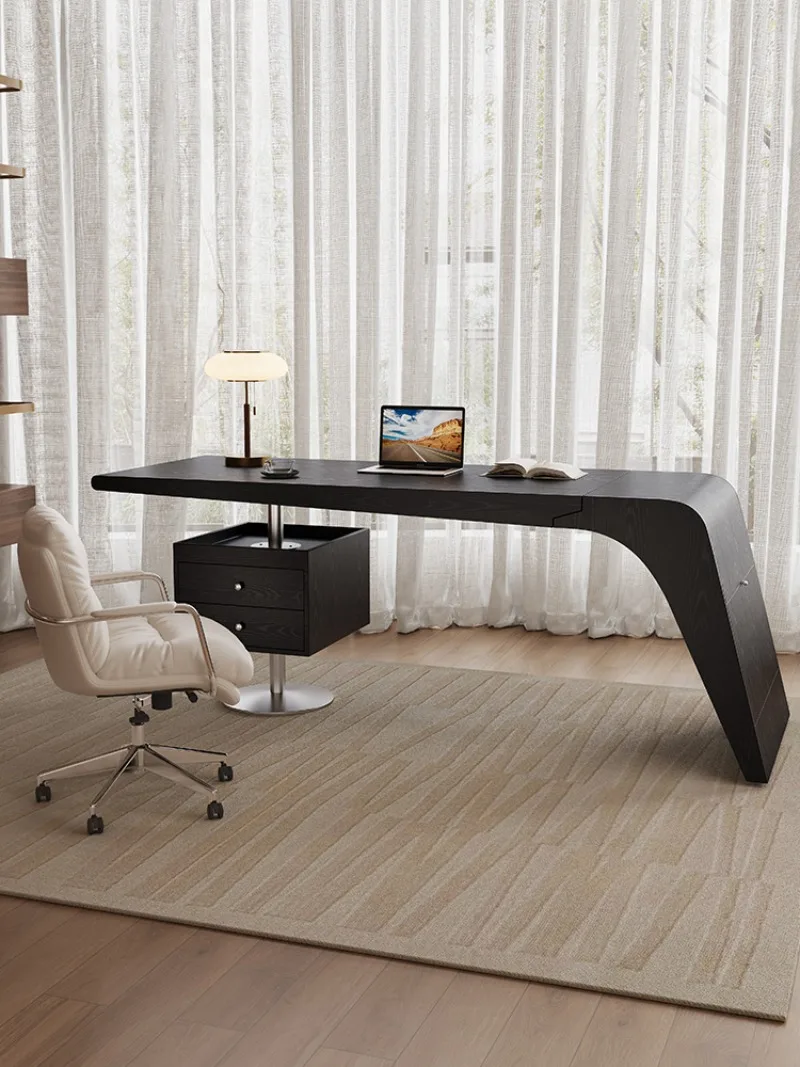 Italian light luxury solid wood desk home fashion high-end saddle leather desk writing desk modern