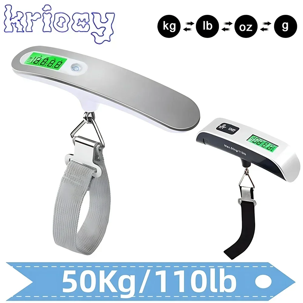 Portable Digital Luggage Hanging Scale 50kg/110lb LCD Display Electronic Scale Weight Balance Suitcase Travel Bag Scale