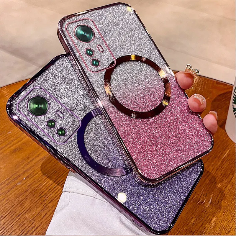 

For XIAOMI 12 XIAOMI 12 LITE XIAOMI 12T XIAOMI 12T PRO Case Electroplated transparent phone case with flash paper lens fully cov