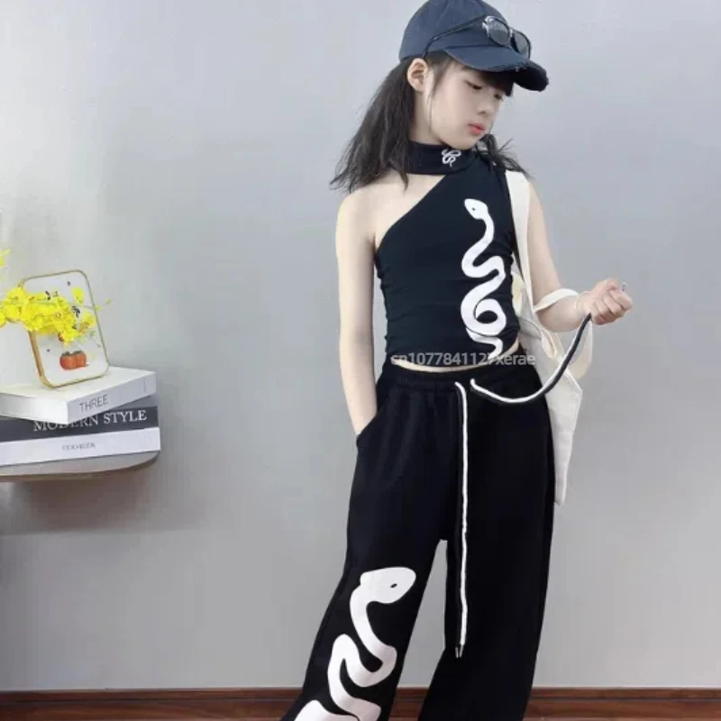 Conjunto de baile de Jazz de verano para niñas, conjunto de actuación de baile en escenario deportivo de Hip Hop callejero de Jazz coreano a la moda, novedad de 2025
