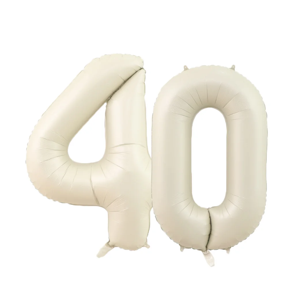 32/40 Zoll Creme Karamell Farbe 1-9 Digital Ballon Für Kinder Geburtstag 30 40 50 60 70 Erwachsene Geburtstag Party Decor DIY Hause Liefert – Detail 3