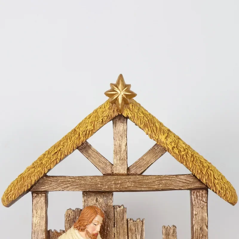 Retro Resin Thatched House Statue European Style Desktop Ornament for Living Room Home Decor Shelf Display Figurine