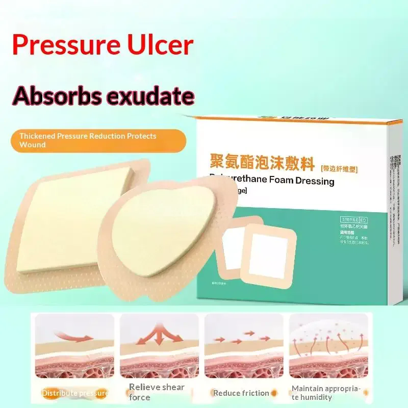 Urethane Foam Wound Bandage 1pcs Waterproof High Absorbency Gentle Dressing for Elderly Pressure Sore Care