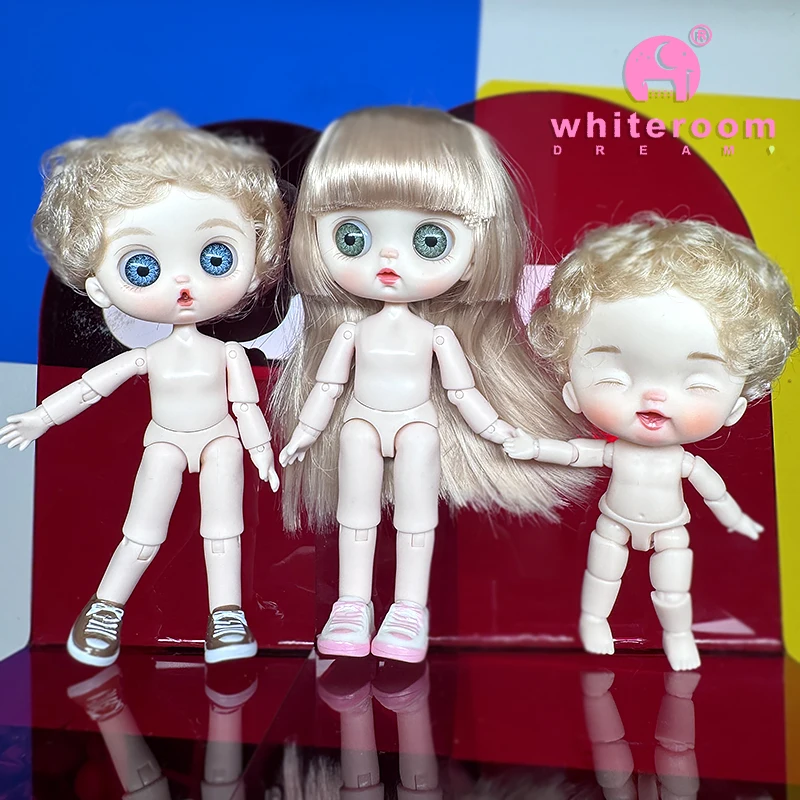

Милая миниатюрная кукла BJD (девочка/мальчик) с лысой головой, OB11, 1/12, без одежды, для самостоятельной сборки, ручной работы, полнотелая, с зелеными/синими глазами, аксессуары для кукол, арт-кукла.