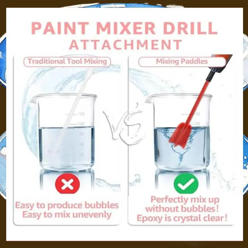 20 PCS Paint Mixer Drill Attachment, Paint Stirrer For Drill, Red Helix Paint Mixer Resin Mixer Epoxy Paddles For Mixing Resin-T