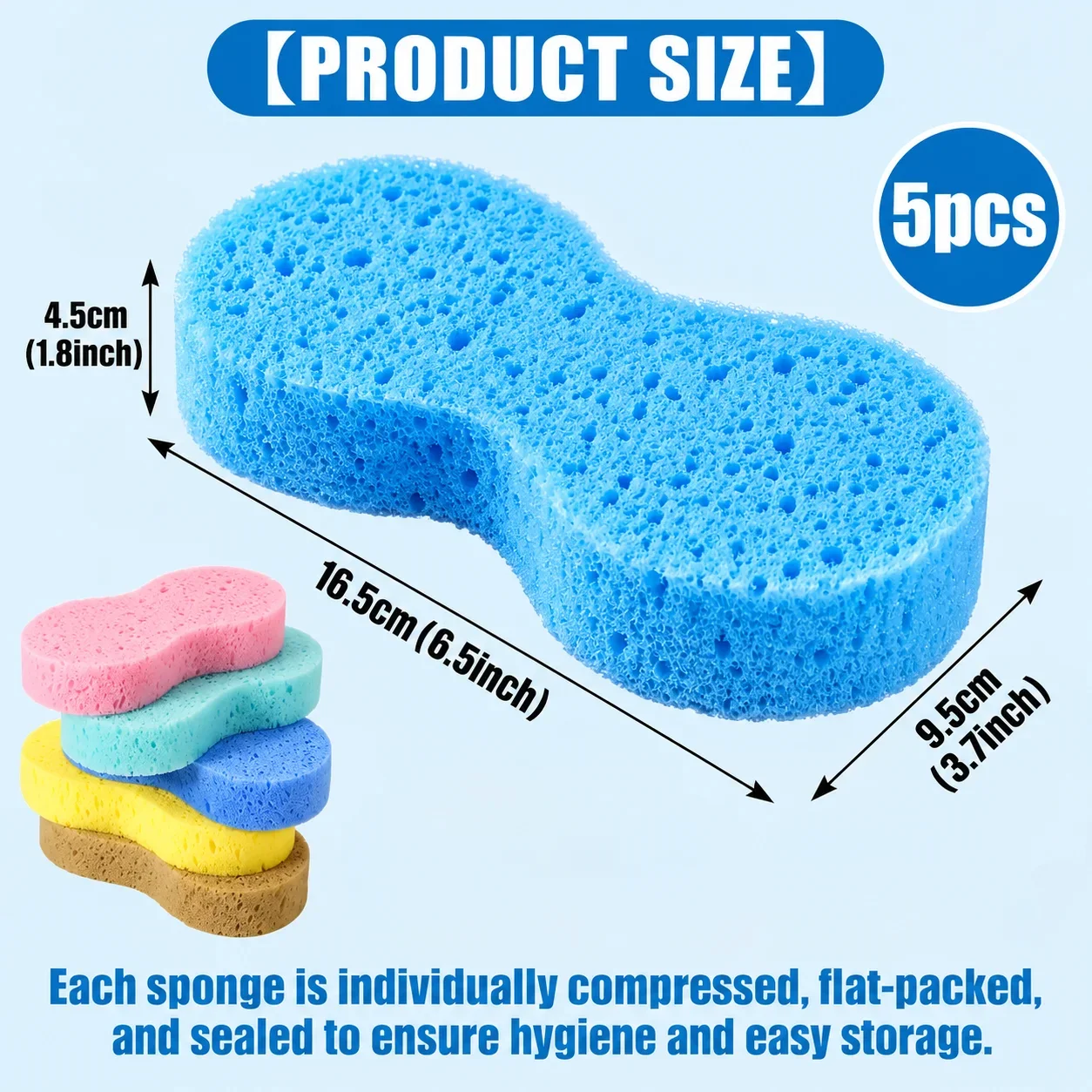 100PCS Car Wash Sponges Multi-Functional Sponge Multi-color Cleaning Sponges with Vacuum Compressed Packing
