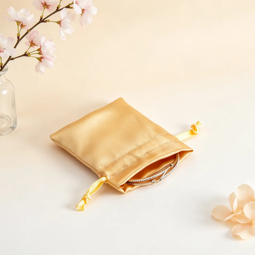 10Pcs Silk Satin Drawstring Gift Pouches Storage Bags for Jewelry Rings Diamond Earrings Cosmetic and Wedding Favor Packaging