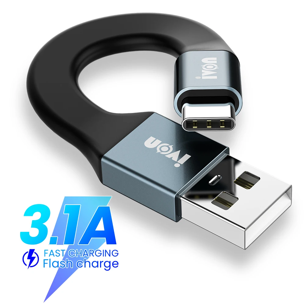 Ultra Short Keychain USB Data Cable 3.1A Max Fast Charging Kable Micro Type-C To USB A Phone Charger Cord For Xiaomi S12 Samsung