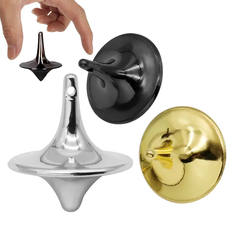 Desktop Stress Relief Toy Metal Decompression Hypnosis Rotary Gyro Adult Fingertip Toy Kinetic Cylindrical Spinner Fidget Toys