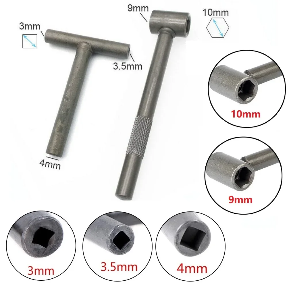 T Type Wrench 3/3.5/4/9/10mm Valve Screw Clearance Adjusting Spanner Square Hex Hexagon Hole Adjusting Wrench Repair Tool