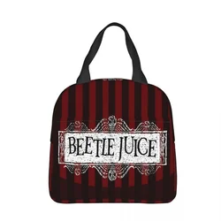 B-Beetlejuice Horror Movie Halloween Insulated Lunch Bag Thermal Bag Meal Container High Capacity Tote Lunch Box Bento Pouch