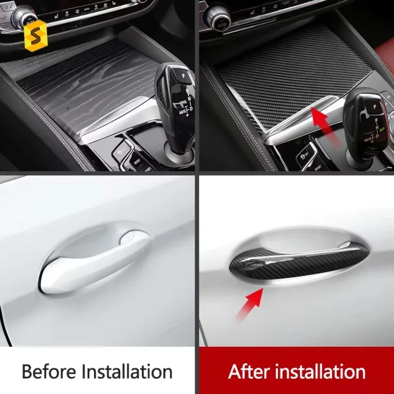 【2025】مجموعات داخلية للسيارة من ألياف الكربون الحقيقية الجافة من ألياف الكربون لسيارات BMW 5 Series G30 G31 G38 G32 GT