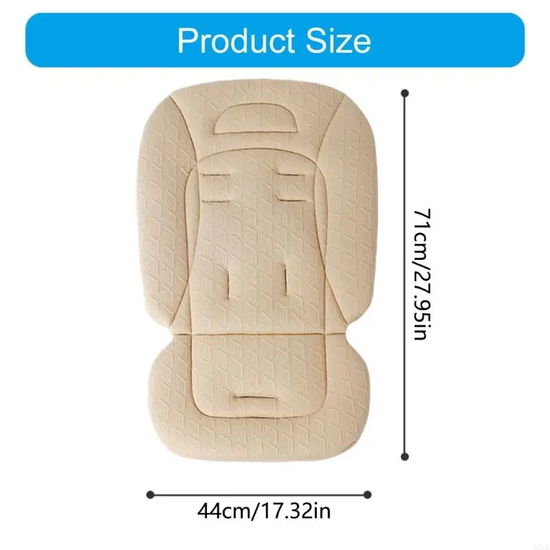 Pushchair Cushion with Multiple Harness Slots, Reversible Padded Liner for Infants and Toddlers, Machine Washable A2UB