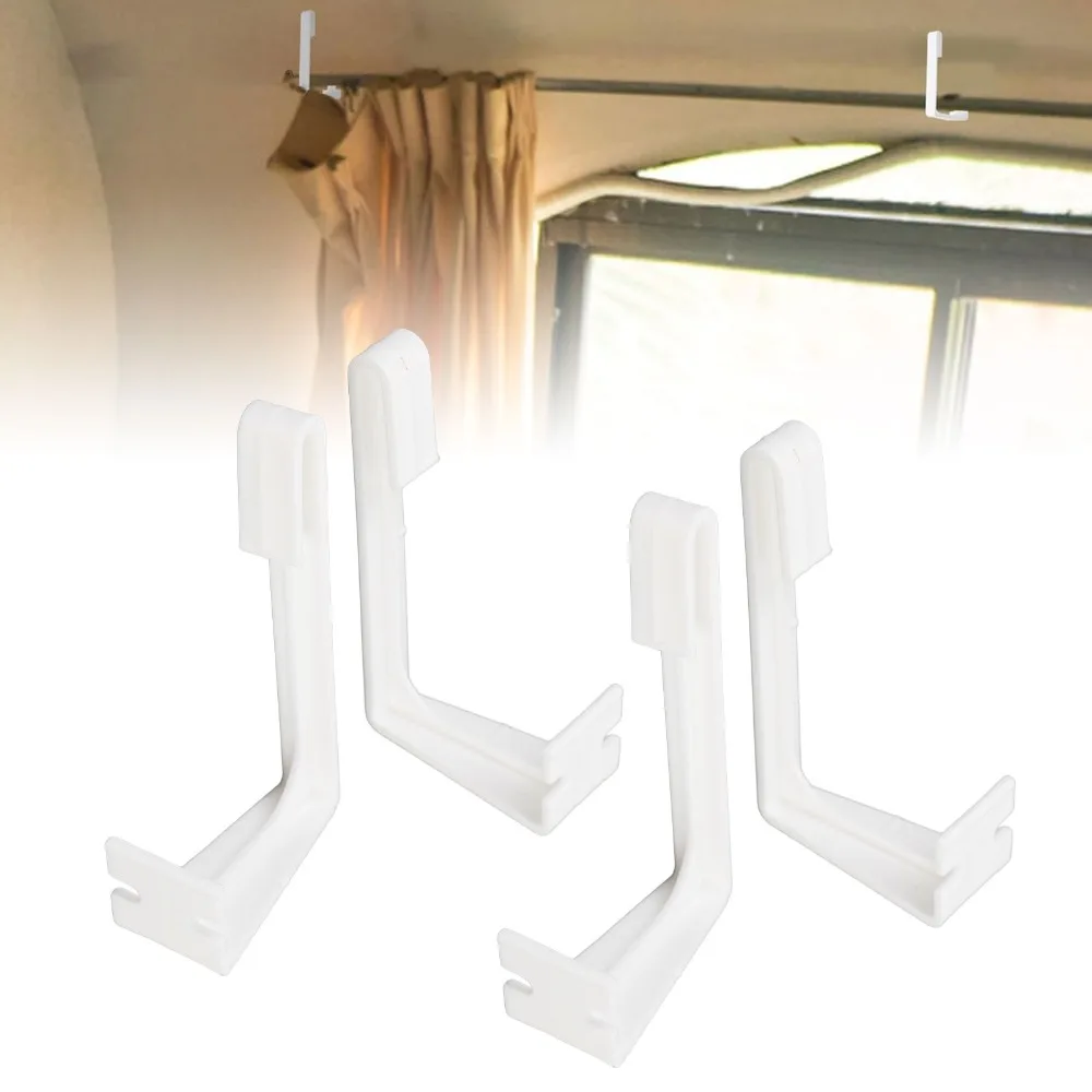4 PCS Set Curtain Holders White RV Curtains Holder ABS With Screwdriver Side Curtain Hold Down Curtain Retainer Outdoor Camping