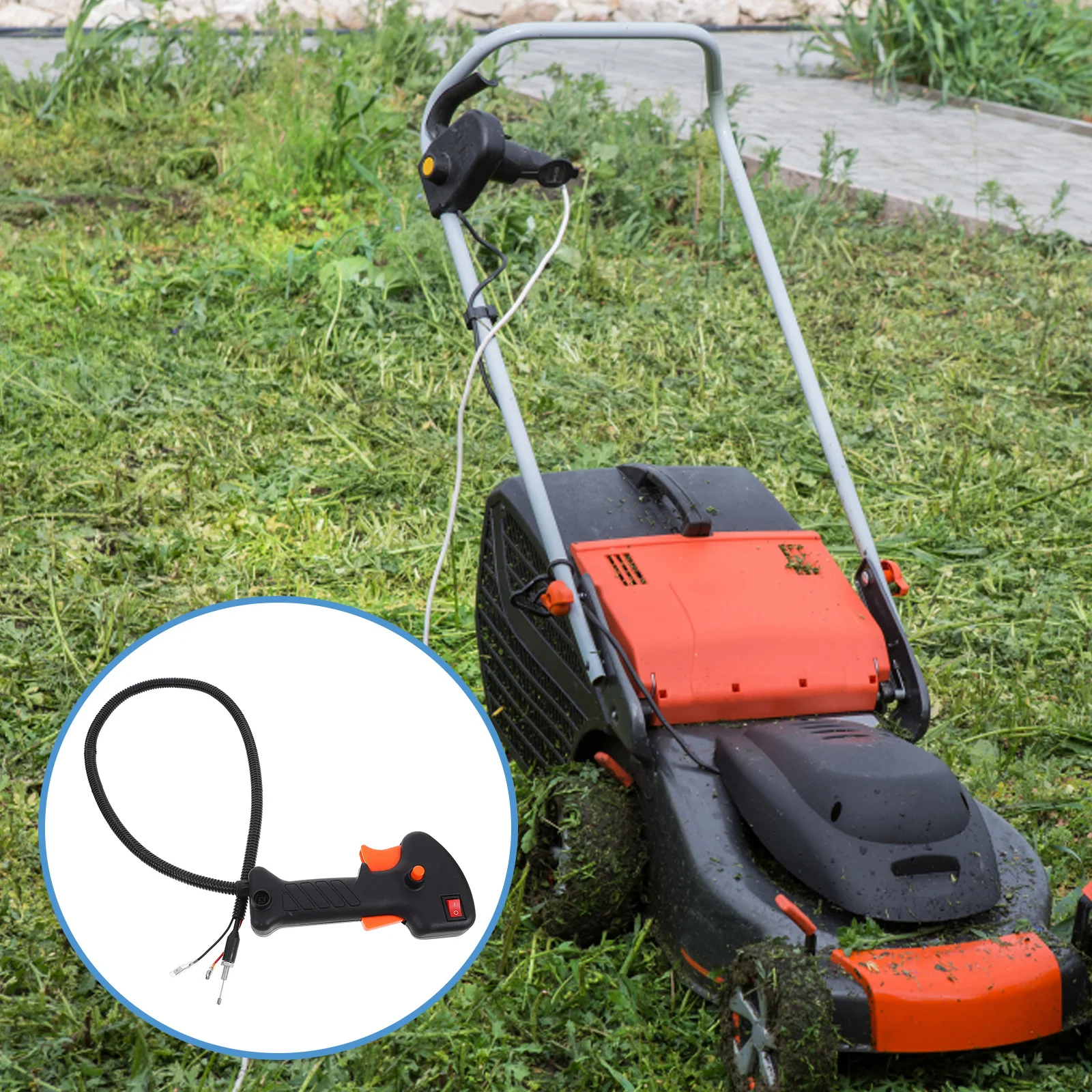

Trimmer Right Hand Handle Ergonomic Adjustable Throttle Trigger Switch Cable Lawn Trimmer Accessory Comfortable Grip Garden Tool