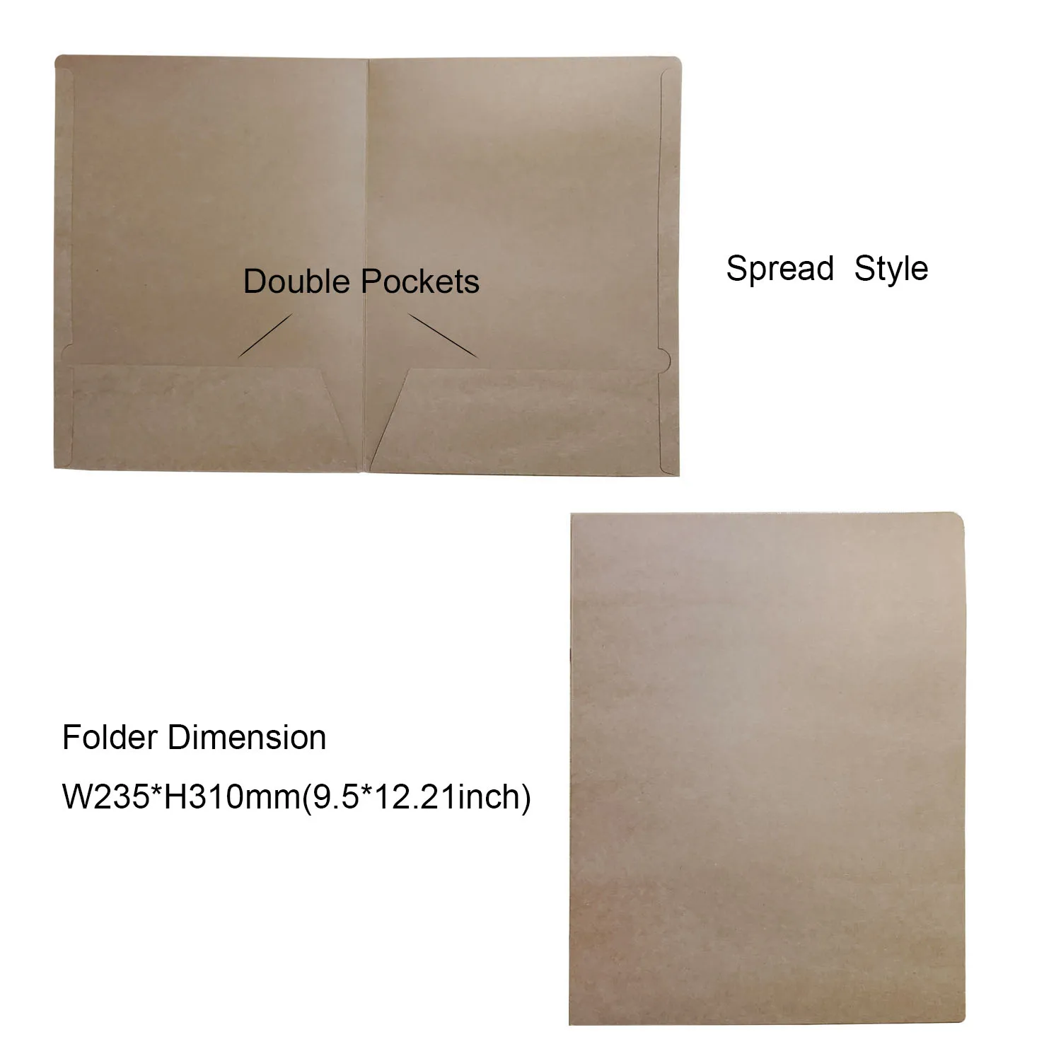 مجلد Makeasy Manilla لون كرافت مغلف مزدوج يعزز ورق الكرافت مع ملصقات علامة تبويب ملونة مقاس A4/قانوني/حرف - 25 عبوة