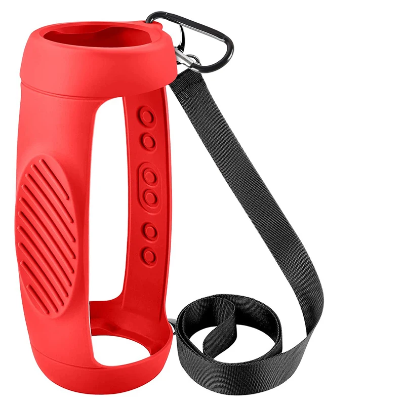 

for JBL Charge 5 Silicone Cover Bluetooth-compatible Wireless Speaker Travel Protective Case with Shoulder Strap and Carabiner