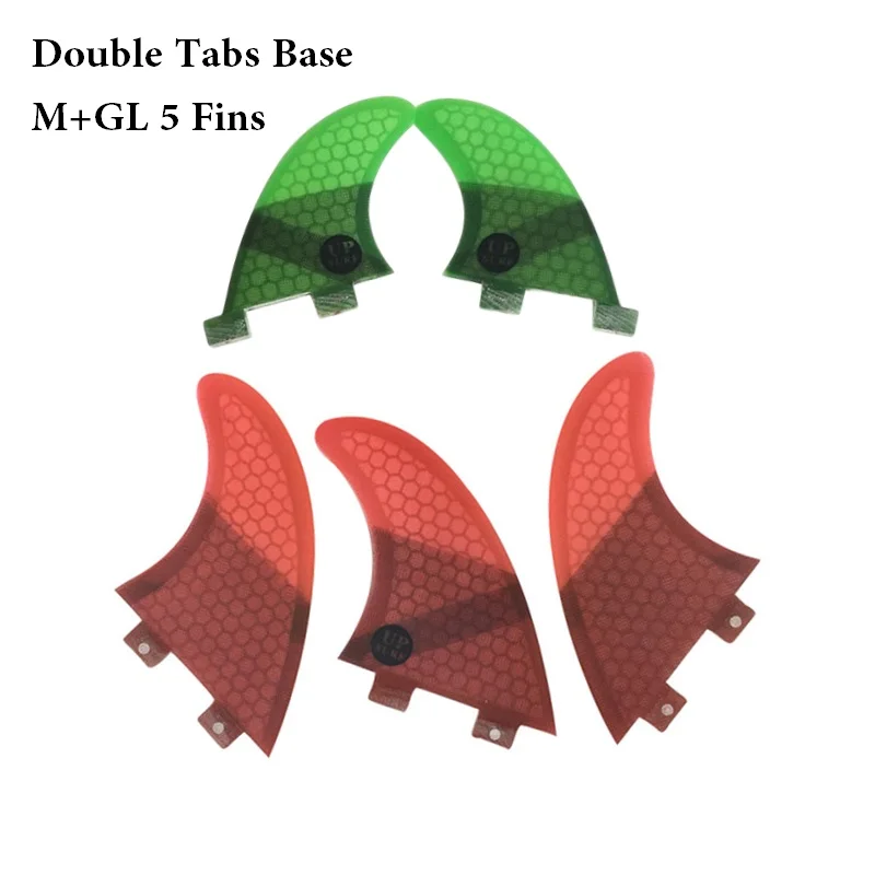 Surfboard Fins 5 Fins Set M+GL Tri-Quad Fins Surf Fins Double Tabs Honeycomb Carbon Fiber Quilhas For Short Board/Funboard