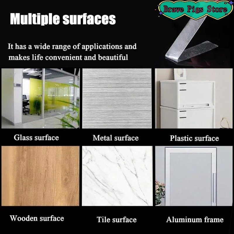 Enhanced 1-meter Nano Tape – Super Strong Transparent Multi-functional Tape. Reusable, Ideal For Wall Mounting And Item Organiz
