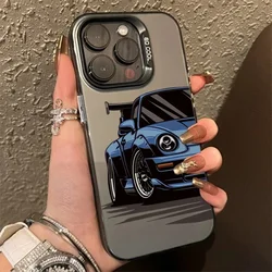 Fashionable Car Anti-fall Print Phone Case for Xiaomi Mi 14T 14 13 12 12T 11 Lite Poco X6 F6 F5 X5 M3 Pro 4G 5G Silver IMD Cover
