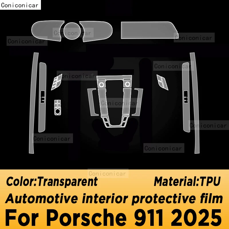 

For PORSCHE 911 2025 Panel Dashboard Navigation Automotive Interior Protective Film TPU Anti-Scratch Accessories