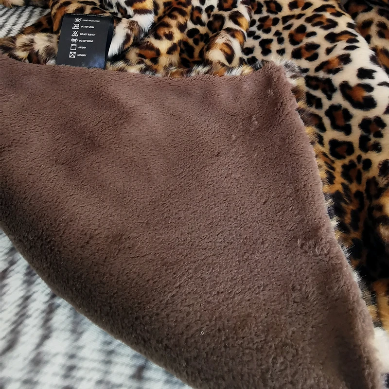 Imagem -06 - Noahas-cobertor de Luxo Leopard Faux Fur Colcha de Pelúcia High-end Capa de Sofá Xadrez Decoração de Casa Cobertor para Sala de Estar