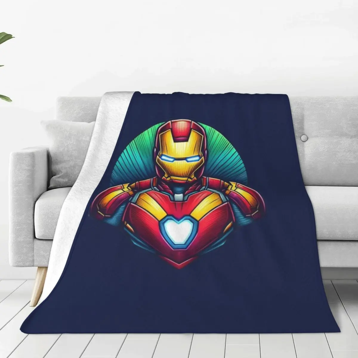 Iron Man Durable Flannel Blanket - Easy Care Fleece Throw for Home Decor and Cozy Evenings with Family and Friends Together