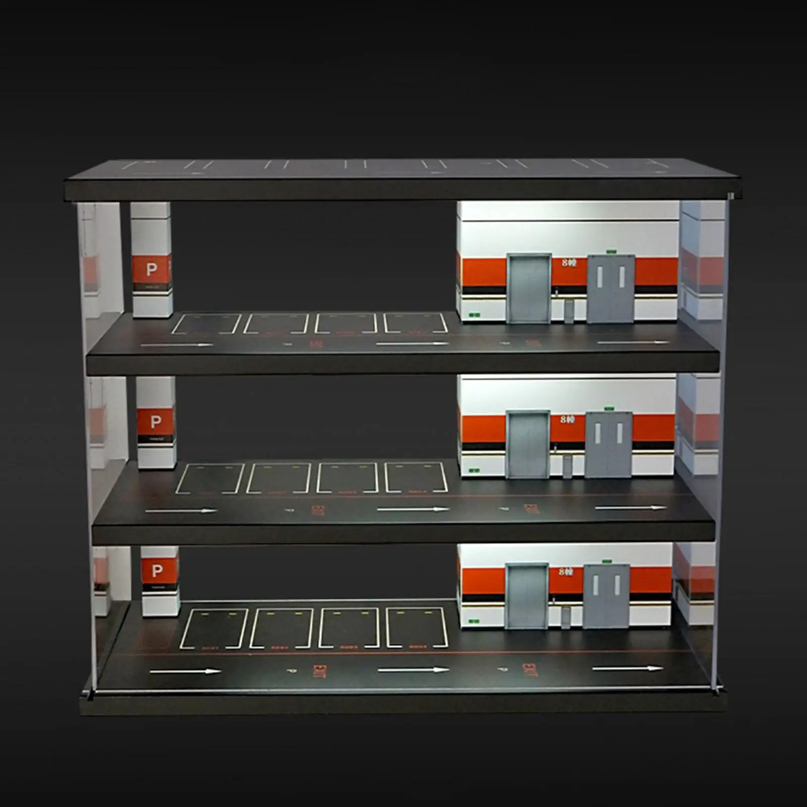 Escala 1:64 vitrina de estacionamiento coche Diorama garaje realista coleccionable 3