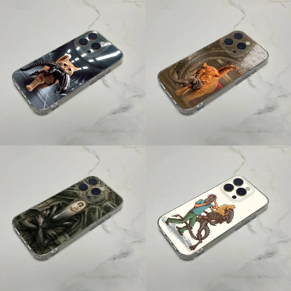 

Cat A-Alien X-Xenomorph Phone Case For iPhone 17,16,15,14,13,12,11 Plus,Pro,Max,Plus,E,SE4,Mini Transparent Box